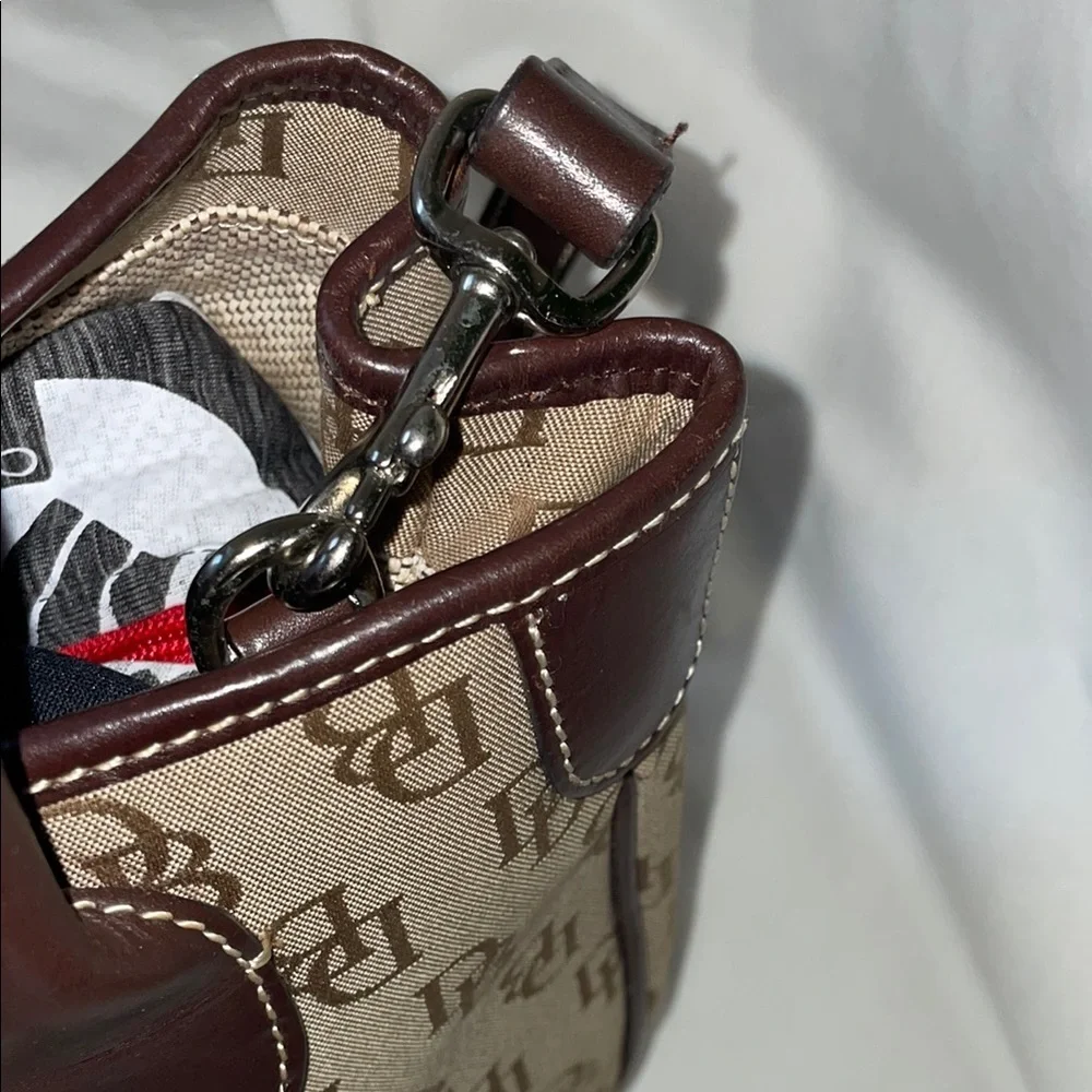 Dooney & Bourke Brown Satchel with Structured Shape and Monogram Pattern - Picture 8 of 13